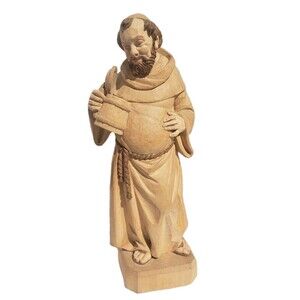 Vtg Monk Franciscan Cellerman Wooden Hand-Carved Signed Horst Folk Mug Robe 1999